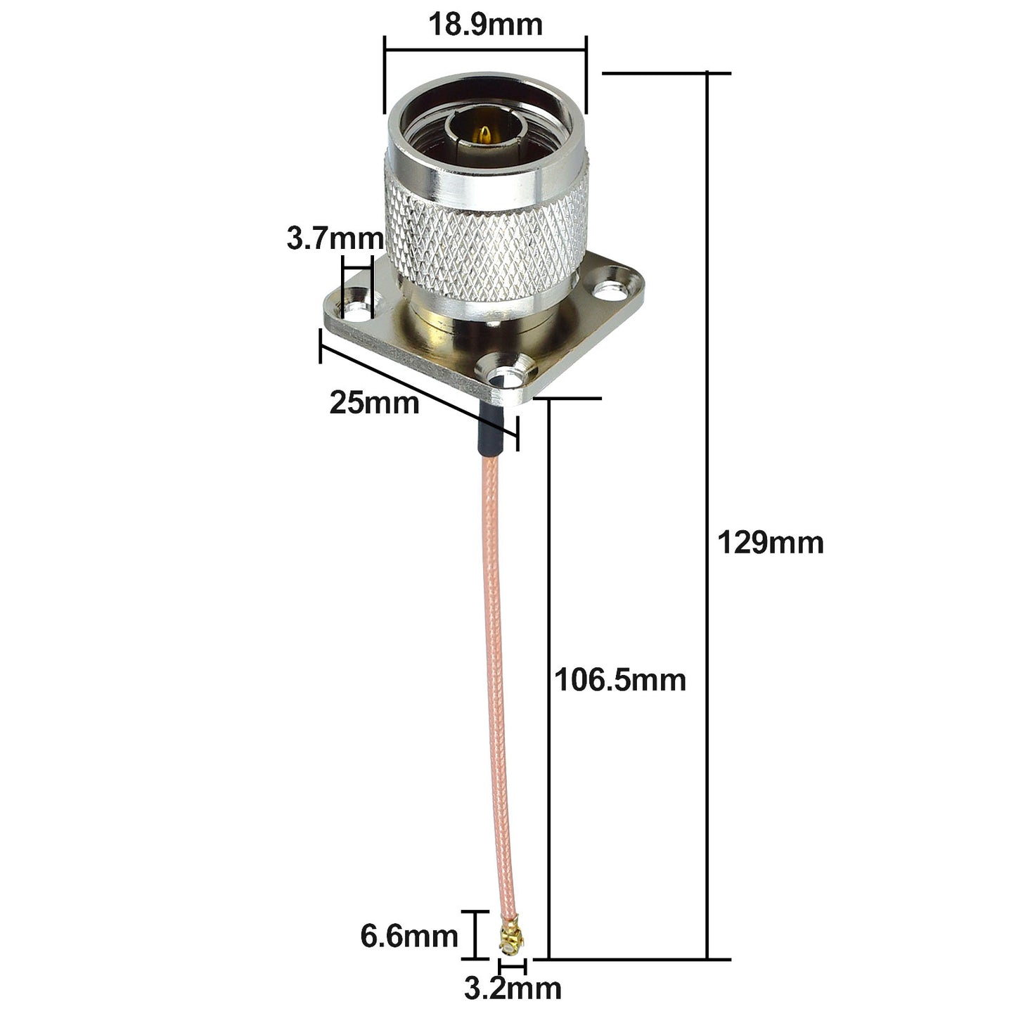N Type Male Coaxial Cables U.FL to N Male RG178 N Type 4 Hole Flange Panel Coax Cable for T Mobile Router Mimo External Antenna Network Cards Wi-Fi WLAN Repeater Custom Meshtastic Nodes Pack of 2