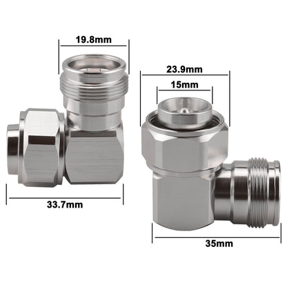onelinkmore 4.3/10 Mini DIN Connector Male Plug to 4.3-10 Female Jack Adapter 4.3-10 Mini DIN Male to 4.3/10 Female Right Angle Adapter