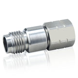 2.4 mm 1.85 mm Wave Connector Precision 1.85 mm Female to 2.4 mm Male Adapter Stainless Steel Body Microwave Adapter, 50 Ohm,DC to 50 GHz, VSWR 1:1.25
