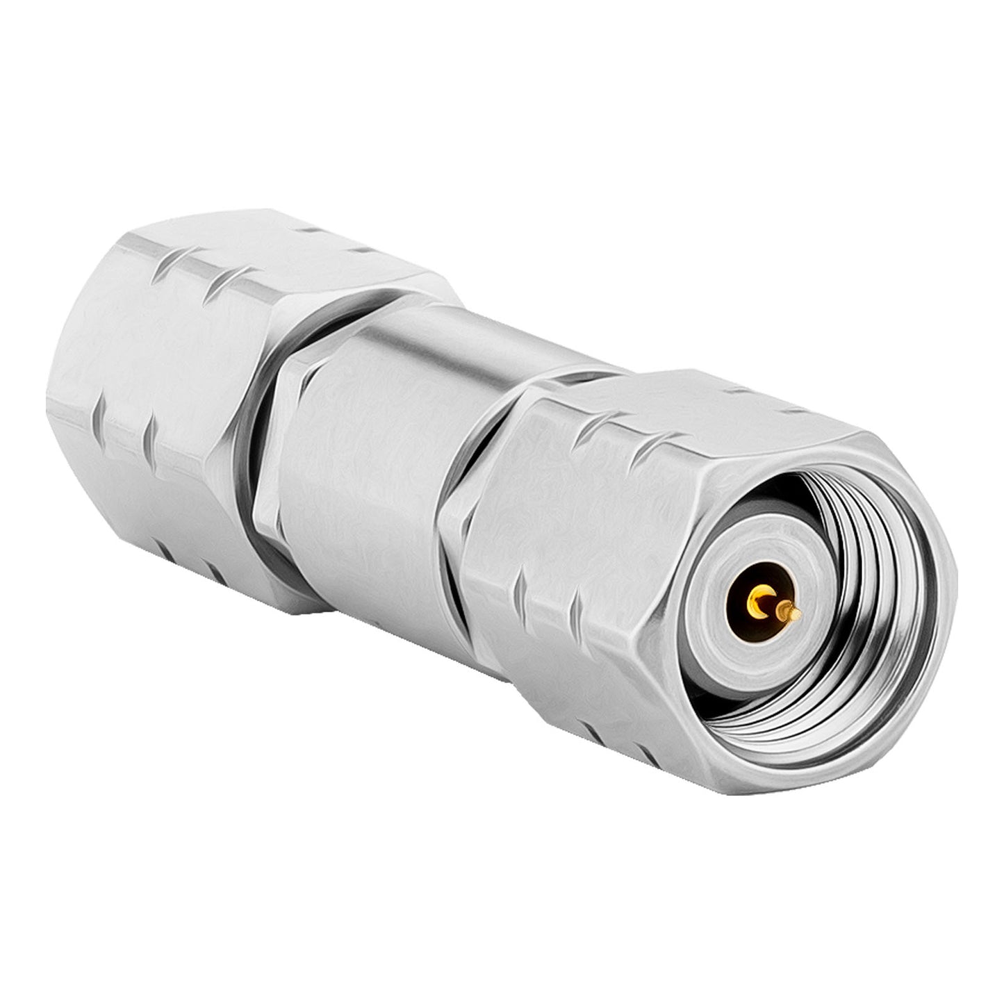 1.85 mm Wave Connector Precision 1.85 mm Male to 1.85 mm Male Adapter Stainless Steel Body Microwave Adapter, 50 Ohm,DC to 67 GHz, VSWR 1:1.25