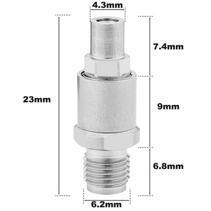 2.92 mm SSMP Wave Connector Precision 2.92 mm Female to SSMP Male Adapter Stainless Steel Body Microwave Adapter, 50 Ohm,DC to 40 GHz, VSWR 1:1.2