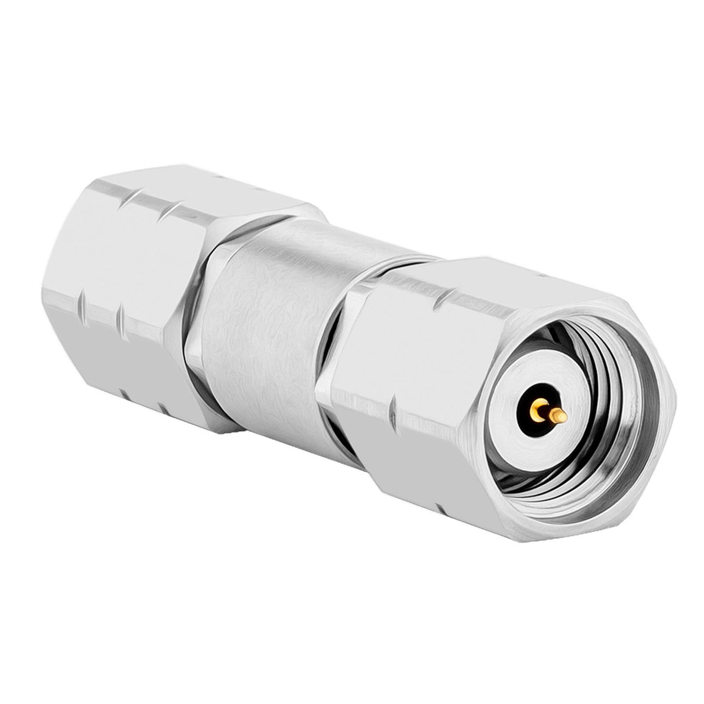 2.4 mm 1.85 mm Wave Connector Precision 1.85 mm Male to 2.4 mm Male Adapter Stainless Steel Body Microwave Adapter, 50 Ohm,DC to 50 GHz, VSWR 1:1.25