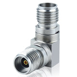2.92 mm Wave Connector Precision 2.92 mm Female to 2.92 mm Female Right Angle Adapter Stainless Steel Body Microwave Adapter, 50 Ohm,DC to 40 GHz, VSWR 1:1.2