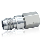 2.4 mm 1.85 mm Wave Connector Precision 1.85 mm Male to 2.4 mm Female Adapter Stainless Steel Body Microwave Adapter, 50 Ohm,DC to 50 GHz, VSWR 1:1.25