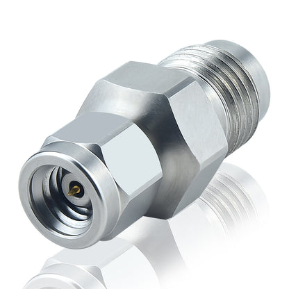 1.0 mm 1.85 mm Wave Connector Precision 1.0 mm Male to 1.85 mm Female Adapter Stainless Steel Body Microwave Adapter, 50 Ohm,DC to 67 GHz, VSWR 1:1.2