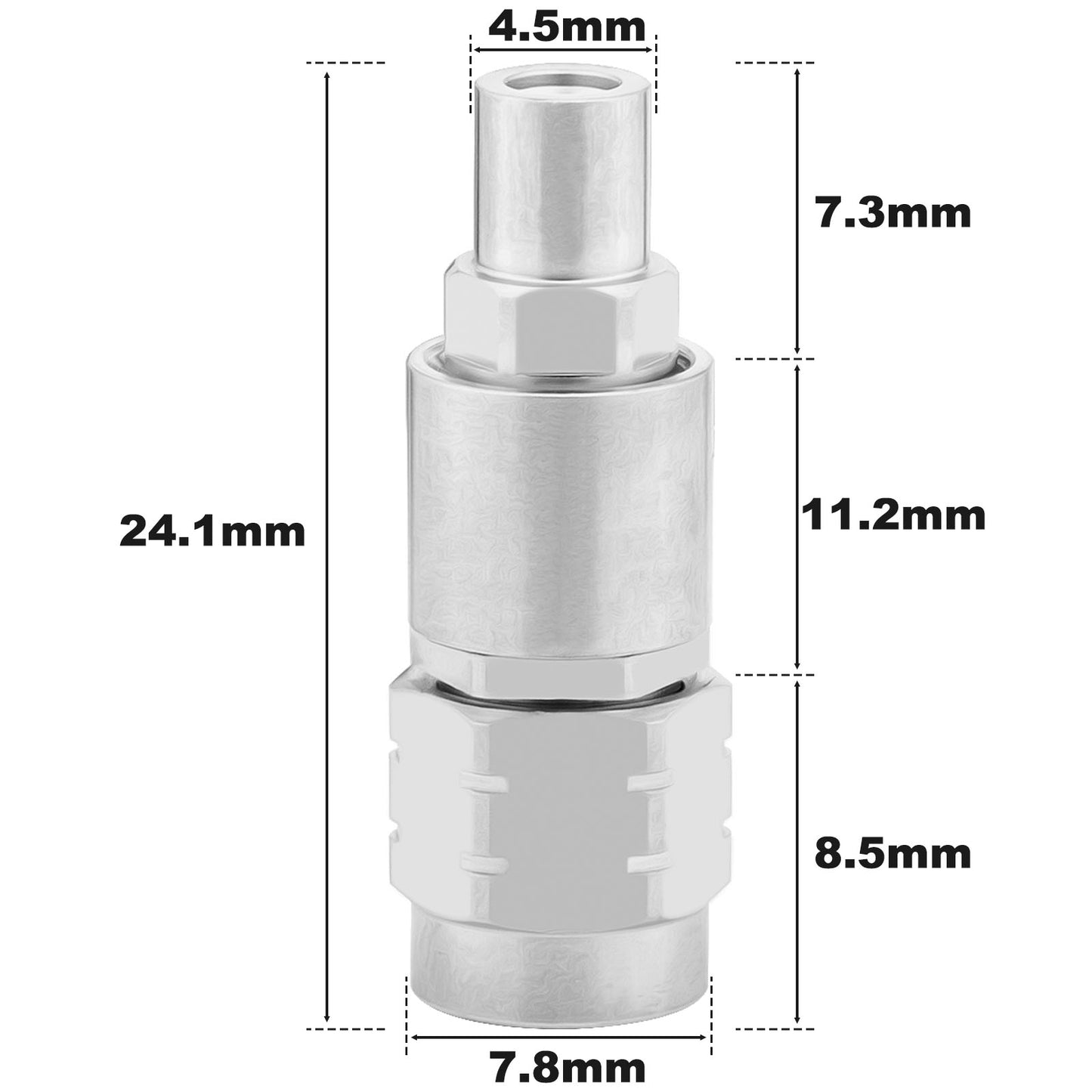 2.92 mm SSMP Wave Connector Precision 2.92 mm Male to SSMP Male Adapter Stainless Steel Body Microwave Adapter, 50 Ohm,DC to 40 GHz, VSWR 1:1.2