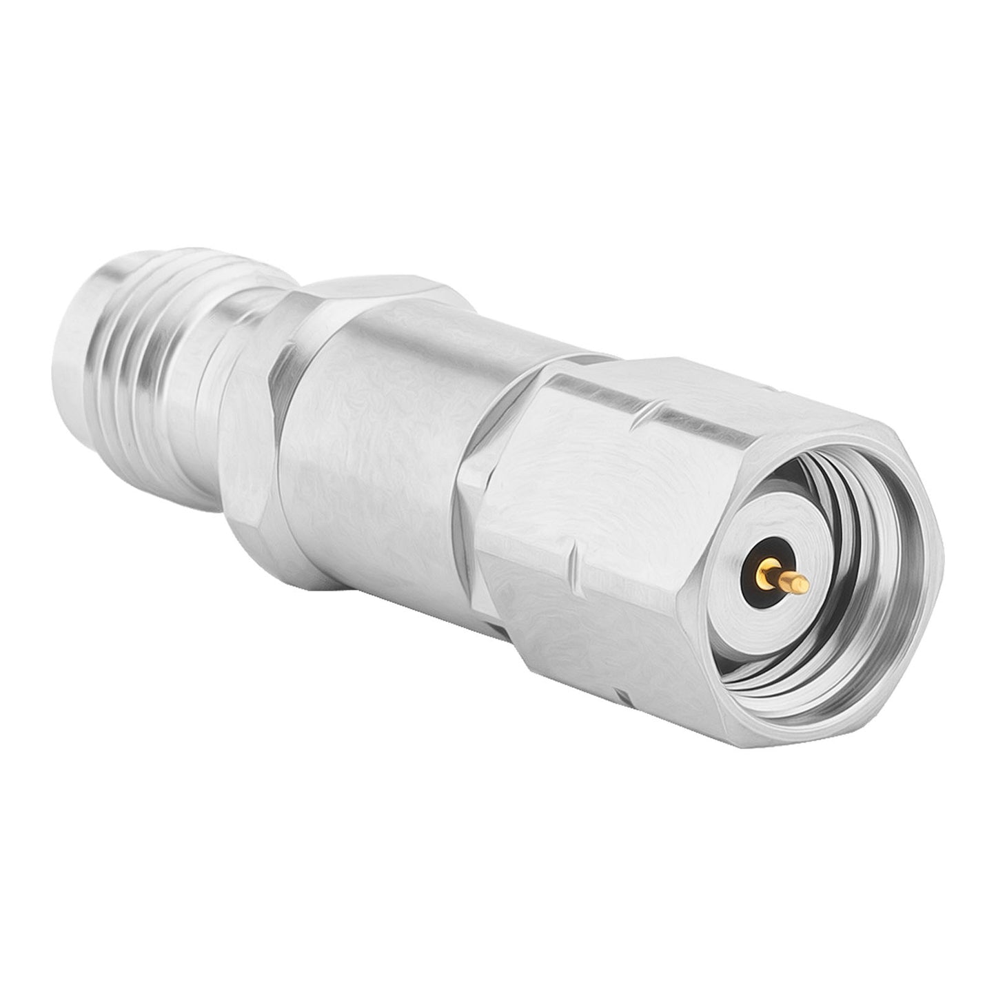 1.85 mm Wave Connector Precision 1.85 mm Male to 1.85 mm Female Adapter Stainless Steel Body Microwave Adapter, 50 Ohm,DC to 67 GHz, VSWR 1:1.25