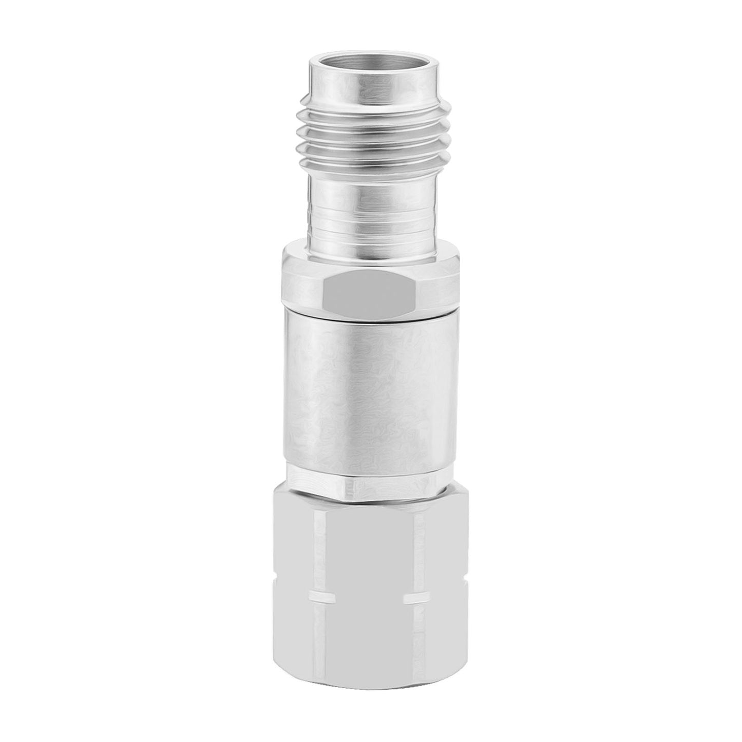 1.85 mm Wave Connector Precision 1.85 mm Male to 1.85 mm Female Adapter Stainless Steel Body Microwave Adapter, 50 Ohm,DC to 67 GHz, VSWR 1:1.25