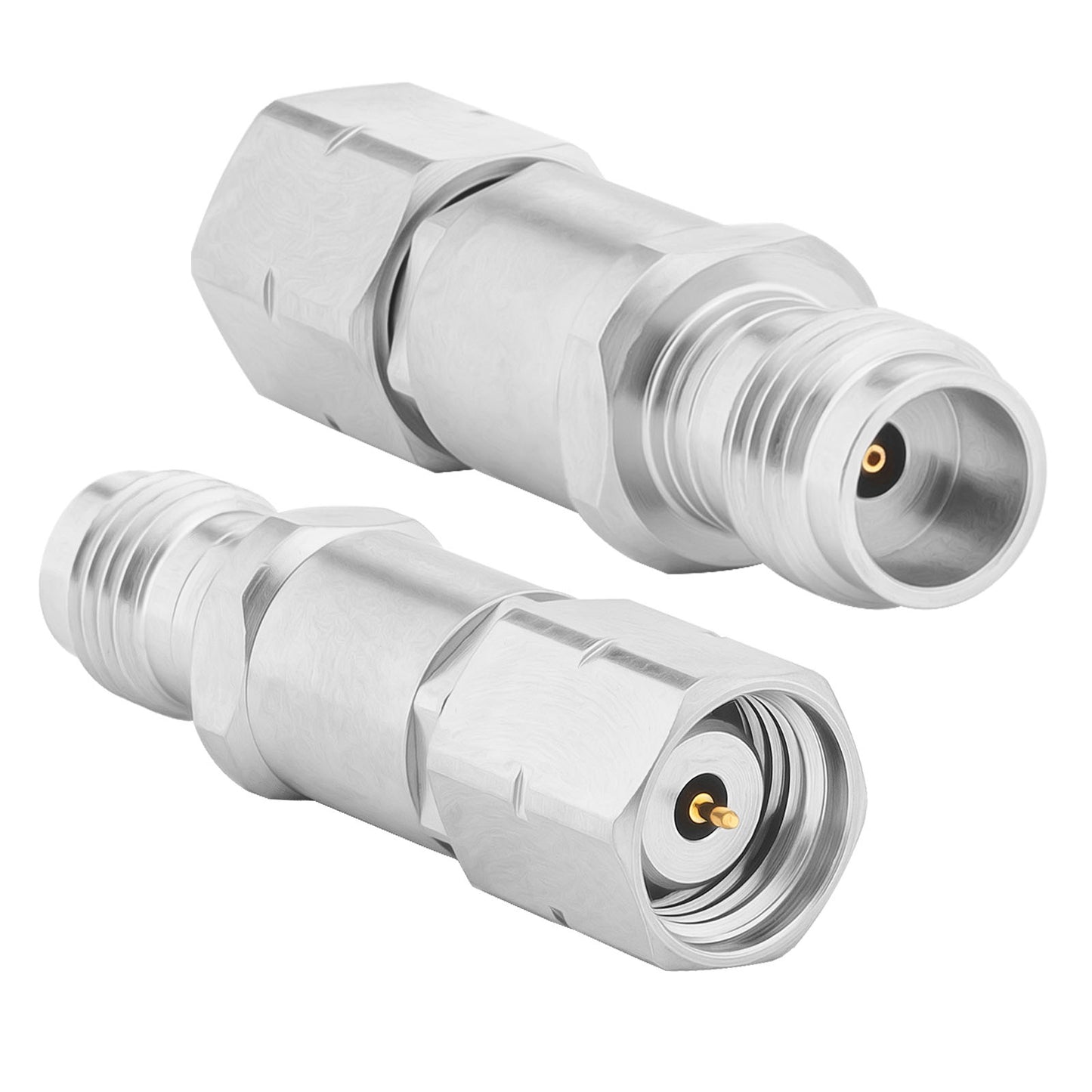 1.85 mm Wave Connector Precision 1.85 mm Male to 1.85 mm Female Adapter Stainless Steel Body Microwave Adapter, 50 Ohm,DC to 67 GHz, VSWR 1:1.25