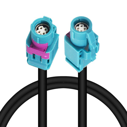 nelinkmore Fakra HSD LVDS Cable HSD 535 4-Core Cable Code Fakra Z Female Connector 2.6ft Wiring Harness HSD Cable Assemblies for BMW Tesla USB Wire Vehicle Transmission Screens