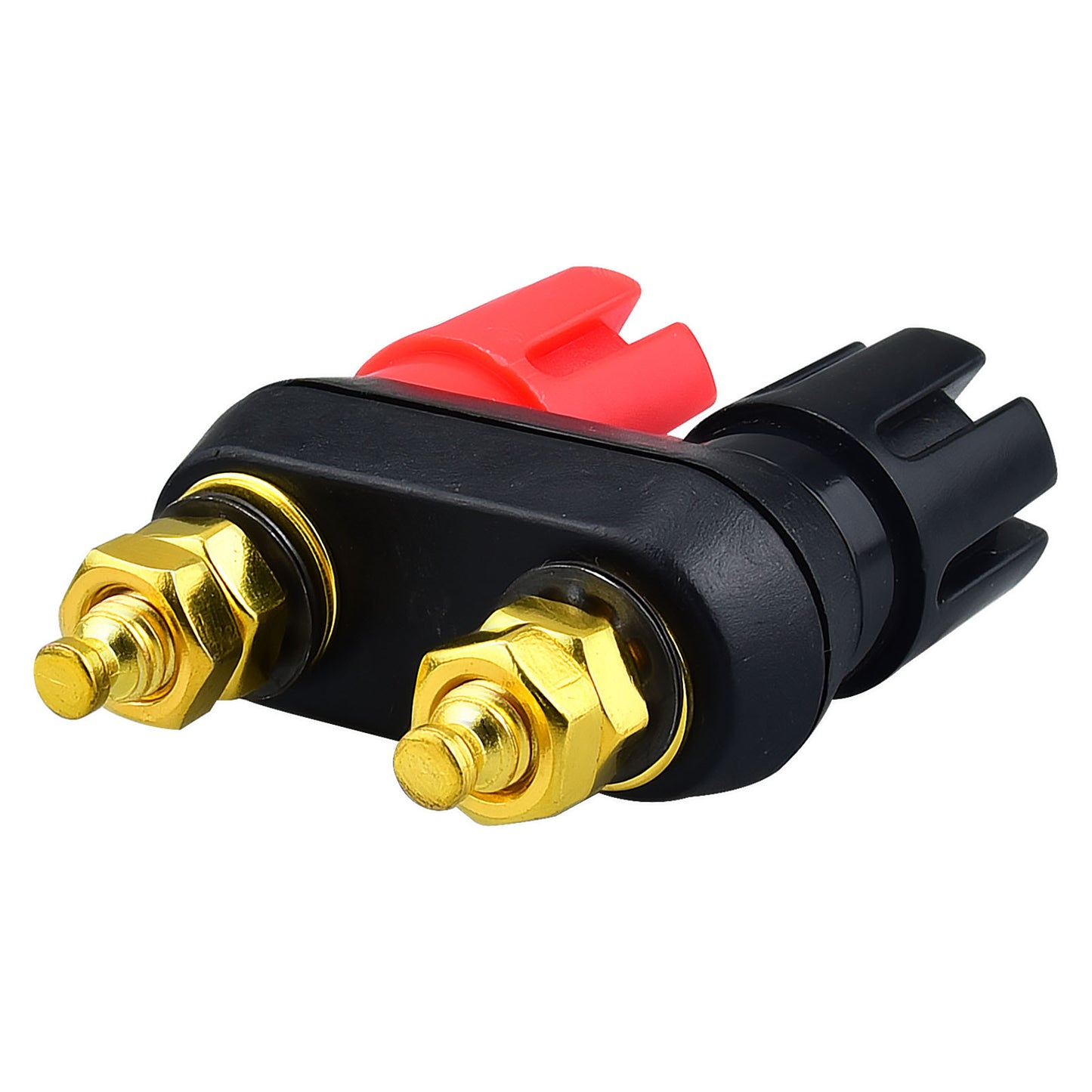 onelinkmore Speaker Binding Post, 4mm Banana Plug Jack Female Socket for Amplifier Chassis, Gold Plated Insulated Terminal Connector, Support Bare Wire & Banana Plugs Pack of 2…