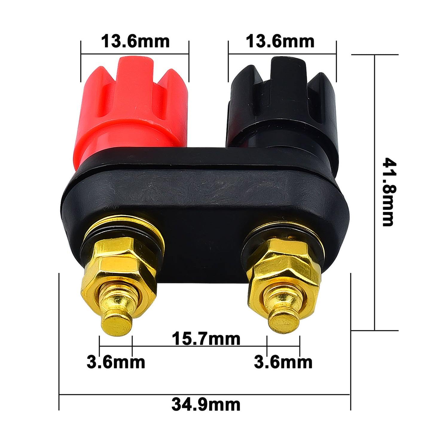 onelinkmore Speaker Binding Post, 4mm Banana Plug Jack Female Socket for Amplifier Chassis, Gold Plated Insulated Terminal Connector, Support Bare Wire & Banana Plugs Pack of 2…