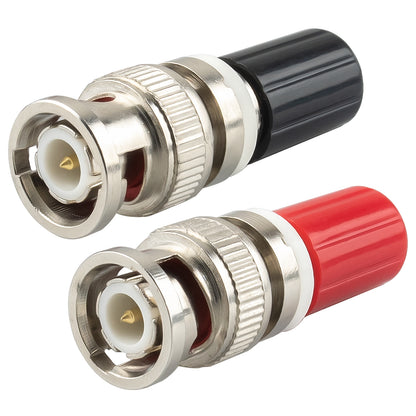 BNC Male to 4 mm Banana Jack Adapter, Insulated Q9 Terminal Connector for Oscilloscopes, 2-Pack
