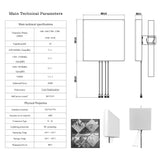 MIMO 4x4 5G and 4G Panel Antenna 4 x N Female Adapters Antenna for 4G 5G Cellular Hotspots, Home Internet Cellular Modems, Routers, InivisaGig, T-Mobile,AT&T Verizon US Cellular Dual Band WiFi Support