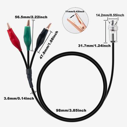 BNC Male Triaxial RG316 1M Test Cable with 3 Alligator Clips BNC Test Leads Set Oscilloscope Probe Test Leads 6GHz High-Frequency Signal Transmission, Lab-Grade Measurement, High-Temp & EMI Resistant