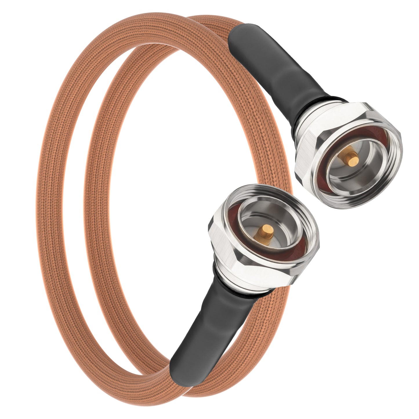 onelinkmore 7/16 DIN Male to Male Coaxial Cable, 50 Ω RG393 Double-Shielded, RF Jumper Cable, Silver-Plated Copper, High-Temp FEP Jacket for RF Test & 5G Base Station