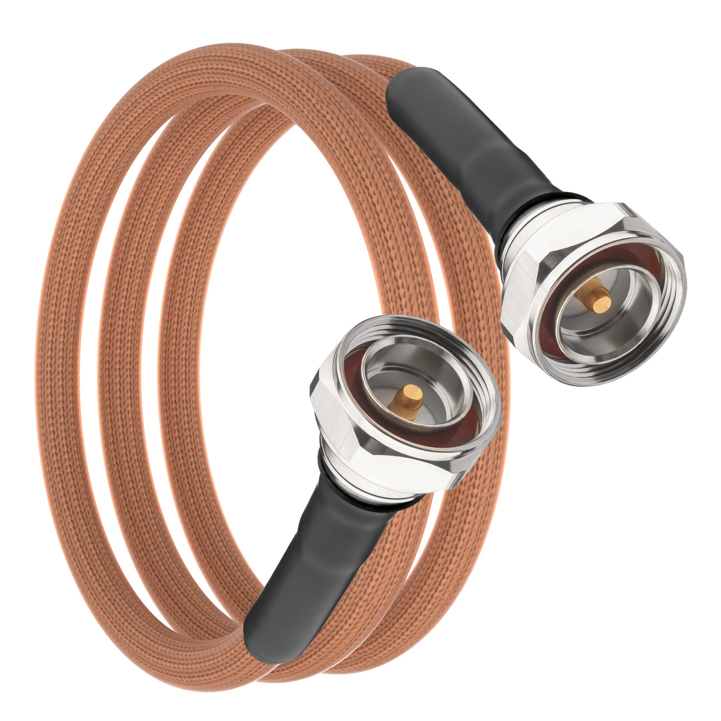 onelinkmore 7/16 DIN Male to Male Coaxial Cable, 50 Ω RG393 Double-Shielded, RF Jumper Cable, Silver-Plated Copper, High-Temp FEP Jacket for RF Test & 5G Base Station