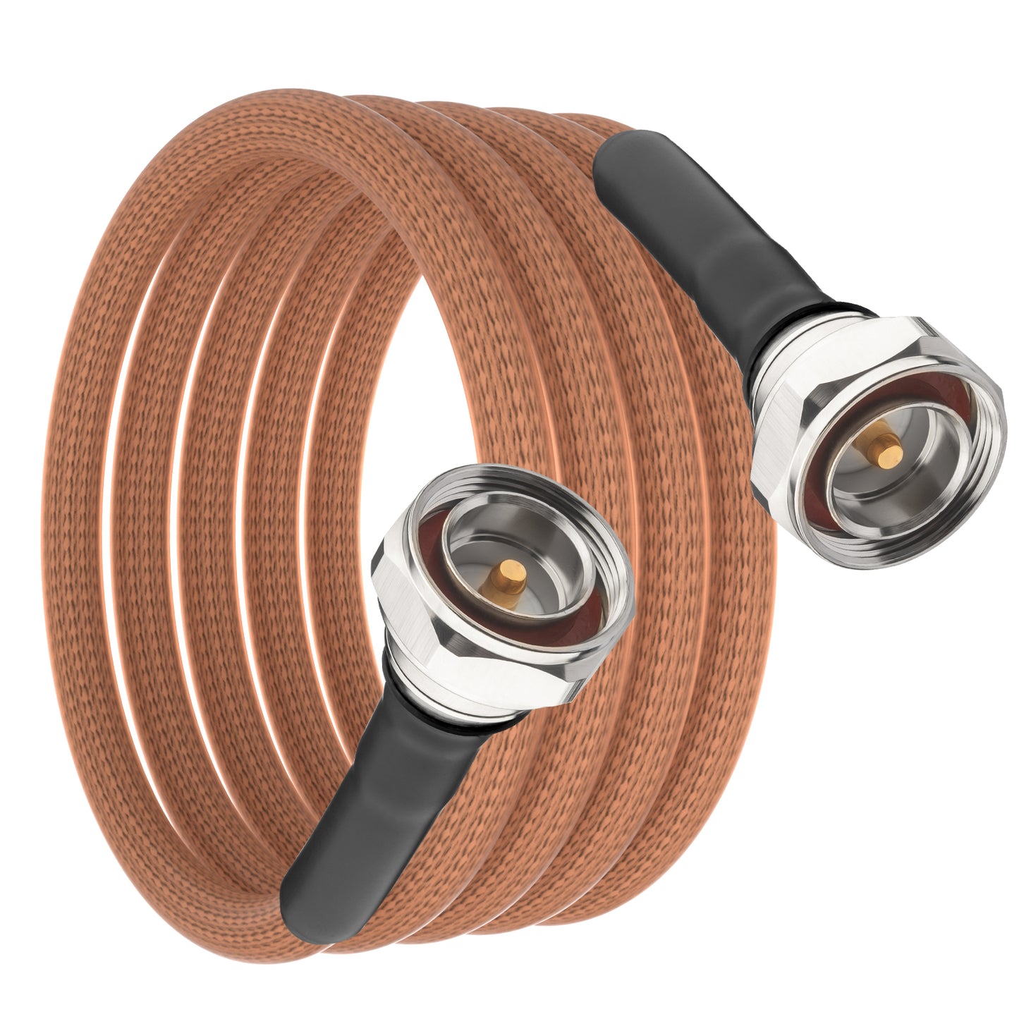 onelinkmore 7/16 DIN Male to Male Coaxial Cable, 50 Ω RG393 Double-Shielded, RF Jumper Cable, Silver-Plated Copper, High-Temp FEP Jacket for RF Test & 5G Base Station