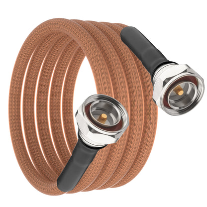 onelinkmore 7/16 DIN Male to Male Coaxial Cable, 50 Ω RG393 Double-Shielded, RF Jumper Cable, Silver-Plated Copper, High-Temp FEP Jacket for RF Test & 5G Base Station
