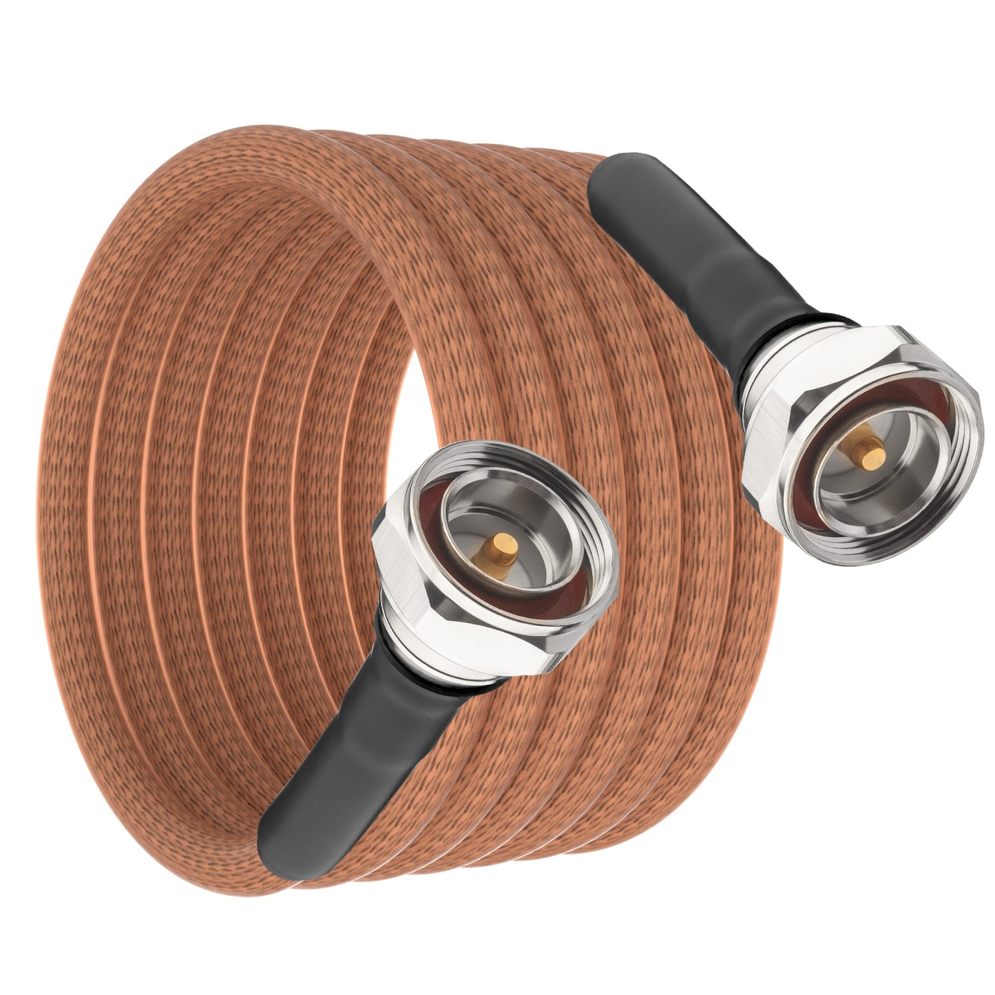 onelinkmore 7/16 DIN Male to Male Coaxial Cable, 50 Ω RG393 Double-Shielded, RF Jumper Cable, Silver-Plated Copper, High-Temp FEP Jacket for RF Test & 5G Base Station