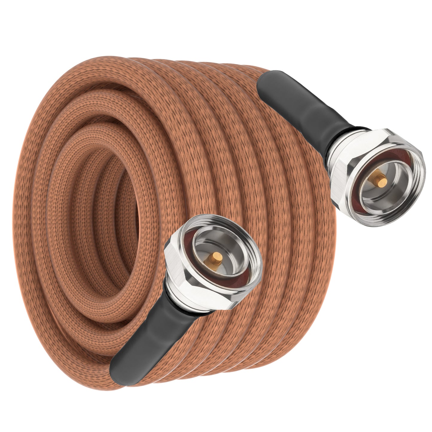 onelinkmore 7/16 DIN Male to Male Coaxial Cable, 50 Ω RG393 Double-Shielded, RF Jumper Cable, Silver-Plated Copper, High-Temp FEP Jacket for RF Test & 5G Base Station