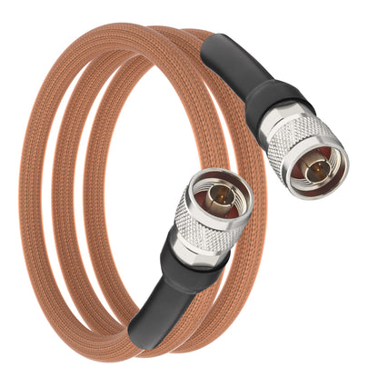 onelinkmore RG393 Coaxial Cable N Male to N Male, Double-Shielded Silver-Plated Copper,50 Ohm, FEP Jacket High-Temp RF Pigtail Jumper for Spectrum Analyzer, 5G Base Station, Radar