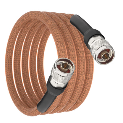 onelinkmore RG393 Coaxial Cable N Male to N Male, Double-Shielded Silver-Plated Copper,50 Ohm, FEP Jacket High-Temp RF Pigtail Jumper for Spectrum Analyzer, 5G Base Station, Radar