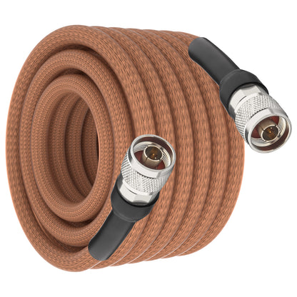 onelinkmore RG393 Coaxial Cable N Male to N Male, Double-Shielded Silver-Plated Copper,50 Ohm, FEP Jacket High-Temp RF Pigtail Jumper for Spectrum Analyzer, 5G Base Station, Radar