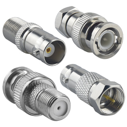 onelinkmore F to BNC Adapter Kit, F Male/Female to BNC Male/Female Coaxial Connector for CCTV Security Camera, SDI Video, Radio Antenna & Satellite, Compatible with RG6 RG59 RG58 Cable, 50 Ohm