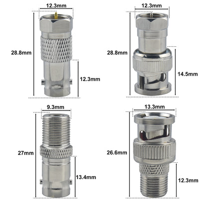 onelinkmore F to BNC Adapter Kit, F Male/Female to BNC Male/Female Coaxial Connector for CCTV Security Camera, SDI Video, Radio Antenna & Satellite, Compatible with RG6 RG59 RG58 Cable, 50 Ohm