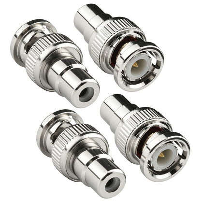 BNC to RCA Adapter,BNC to RCA Converter Coaxial Coax RG6 Adapter for SDR, PVM Display and Test Hardware Pack of 4