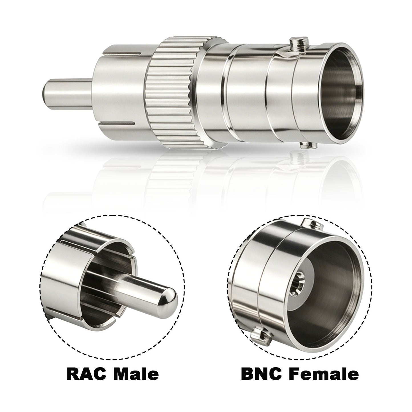 BNC to RCA Adapter,BNC to RCA Converter Coaxial Coax RG6 Adapter for SDR, PVM Display and Test Hardware Pack of 4