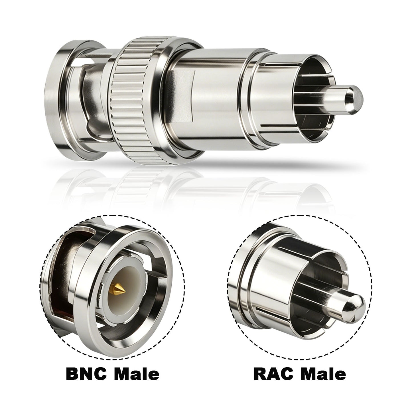 BNC to RCA Adapter,BNC to RCA Converter Coaxial Coax RG6 Adapter for SDR, PVM Display and Test Hardware Pack of 4