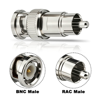 BNC to RCA Adapter,BNC to RCA Converter Coaxial Coax RG6 Adapter for SDR, PVM Display and Test Hardware Pack of 4