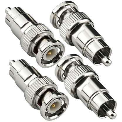 BNC to RCA Adapter,BNC to RCA Converter Coaxial Coax RG6 Adapter for SDR, PVM Display and Test Hardware Pack of 4