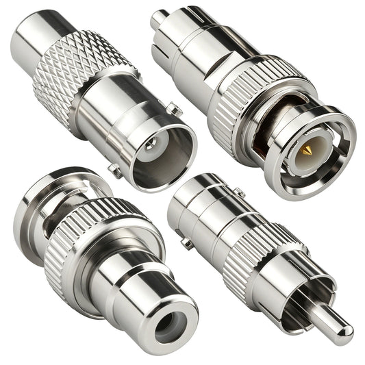 BNC to RCA Adapter,BNC to RCA Converter Coaxial Coax RG6 Adapter for SDR, PVM Display and Test Hardware Pack of 4