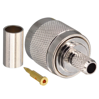 onelinkmore TNC Crimp Connectors Kit Upgraded TNC Male Plug Crimp TNC Type Solder Connector for RG58 RFC195 Cable RF Coaxial Connector Pack of 10