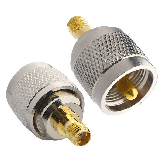 onelinkmore UHF Male to SMA Female Adapter 2 Pack, PL259 to SMA Jack RF Coax Connector for Baofeng UV-5R Handheld Radio SWR Meter Station SO239 Port