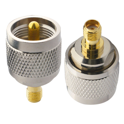 onelinkmore UHF Male to SMA Female Adapter 2 Pack, PL259 to SMA Jack RF Coax Connector for Baofeng UV-5R Handheld Radio SWR Meter Station SO239 Port