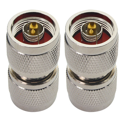 N Male Connector N-Type Male to N Male Adapter Coax Connectors RF Coaxial Wi-Fi Adapter Coupler N Type Male Connector Walkie Talkie N adapters RF N coaxial Cable Adapter N Coupler Pack of 2
