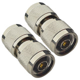 N Male Connector N-Type Male to N Male Adapter Coax Connectors RF Coaxial Wi-Fi Adapter Coupler N Type Male Connector Walkie Talkie N adapters RF N coaxial Cable Adapter N Coupler Pack of 2