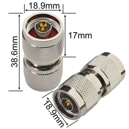 N Male Connector N-Type Male to N Male Adapter Coax Connectors RF Coaxial Wi-Fi Adapter Coupler N Type Male Connector Walkie Talkie N adapters RF N coaxial Cable Adapter N Coupler Pack of 2
