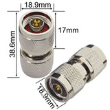 N Male Connector N-Type Male to N Male Adapter Coax Connectors RF Coaxial Wi-Fi Adapter Coupler N Type Male Connector Walkie Talkie N adapters RF N coaxial Cable Adapter N Coupler Pack of 2