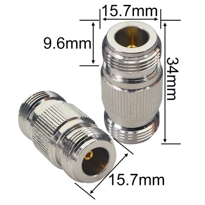 N Female to N Female Connector RF Coax Cable Adapter Barrel Connectors Double Female Connector Plug for Wilson Cell Booster CB Ham Radio Wireless WiFi Antenna Cable Pack of 2
