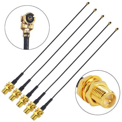 onelinkmore U.FL Mini PCI to Reverse Polarity SMA Pigtail Antenna WiFi Router Cable Antenna Mini PCI to RP SMA Coaxial Cable for WiFi Router Gateway Wireless PCIE Network Card Pack of 100