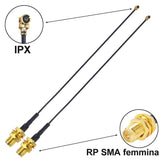 onelinkmore U.FL/IPEX/IPX Mini PCI to Reverse Polarity SMA Pigtail Antenna WiFi Router Cable Antenna Mini PCI to RP SMA Coaxial Cable for WiFi Router Gateway Wireless PCIE Network Card Pack of 100