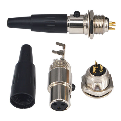onelinkmore DIY 3 Pin Mini XLR Connector TA3F Audio Microphone Adapters with Plug Chassis Mount XLR Jack 3 Pin Mini XLR Cable Ends Replacement F-Plug Audio Socket for Pro Microphones 2 Sets