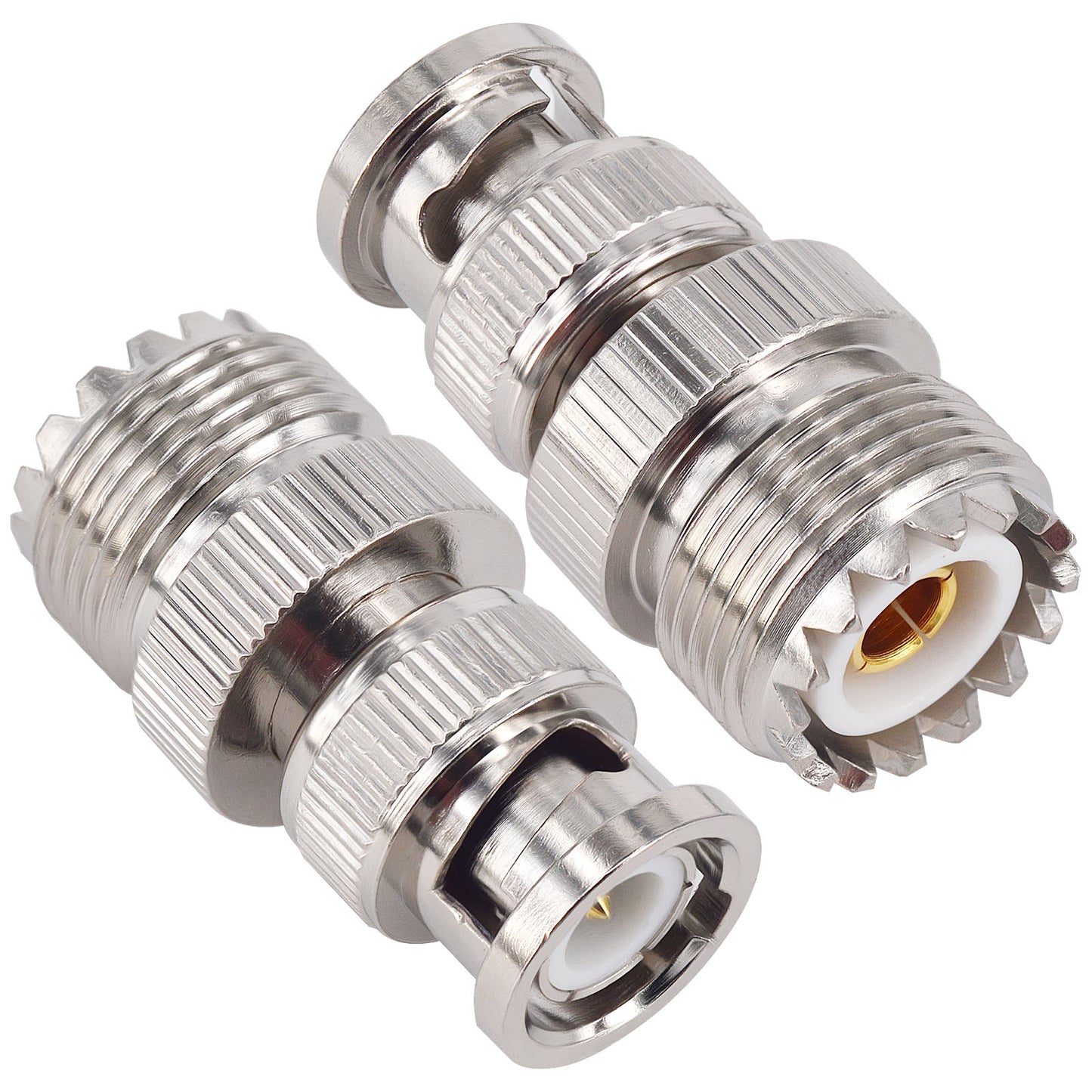 onelinkmore RF Coaxial Coax Adapter BNC Male to UHF Female SO-239 SO239 Connector Female Antenna Adapter for CB Antenna CB Radio Pack of 2