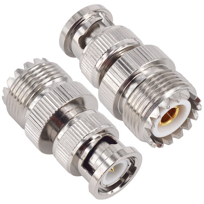 onelinkmore RF Coaxial Coax Adapter BNC Male to UHF Female SO-239 SO239 Connector Female Antenna Adapter for CB Antenna CB Radio Pack of 2