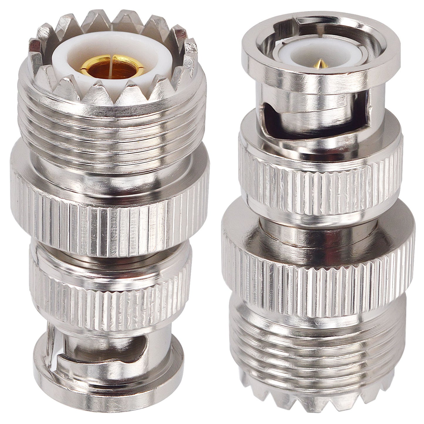 onelinkmore RF Coaxial Coax Adapter BNC Male to UHF Female SO-239 SO239 Connector Female Antenna Adapter for CB Antenna CB Radio Pack of 2